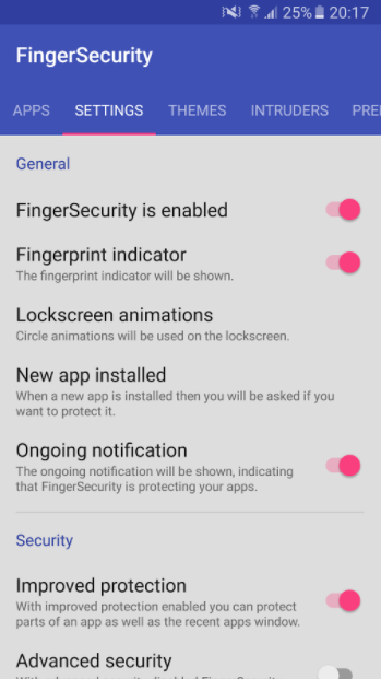 تطبيق FingerSecurity