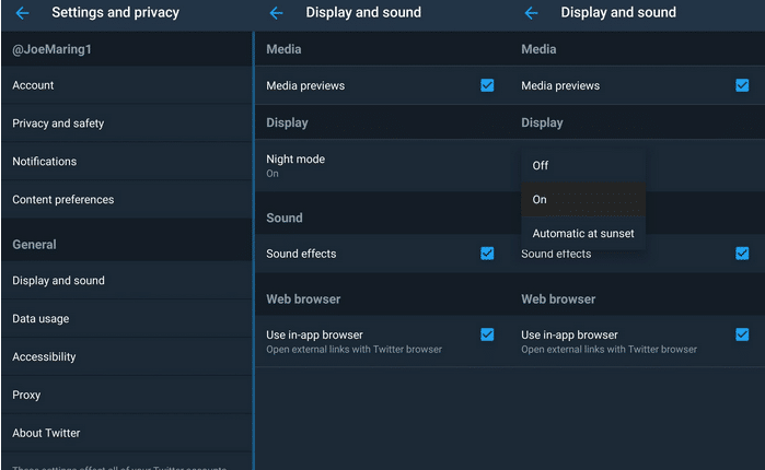 بهذه الخطوات تستطيع تفعيل ميزة الوضع الليلي"Night mode" في تطبيق تويتر مدونة نظام أون لاين التقنية