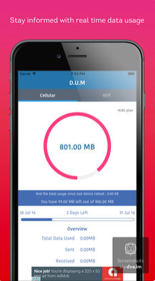 تطبيق DUM Data usage manager لحساب استهلاكك من الانترنت سواء كان باقة أو وايفاي مدونة نظام أون لاين التقنية